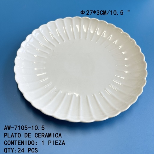 [AW-7105-10.5[24PZS/CAJA]] [AW-7105-10.5]PLATO DE CERAMICA 