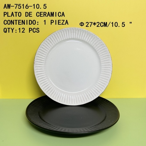 [AW-7516-10.5[12PZS/CAJA]] [AW-7516-10.5]PLATO DE CERAMICA 