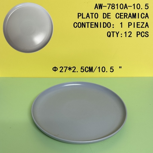 [AW-7810A-10.5[12PZS/CAJA]] [AW-7810A-10.5]PLATO DE CERAMICA 