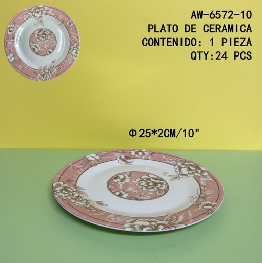 [AW-6572-10[24PZS/CAJA]] [AW-6572-10]PLATO DE CERAMICA 