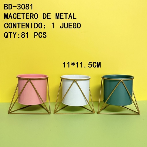 [BD-3081[81PZS/CAJA]] [BD-3081]MACETERO DE METAL 