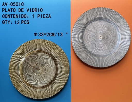 [AV-0501C[12PZS/CAJA]] [AV-0501C]PLATO DE VIDRIO 