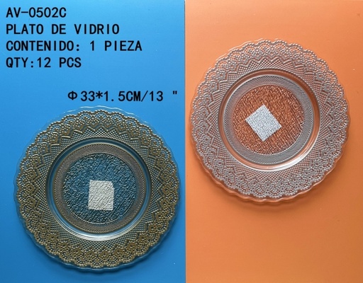 [AV-0502C[12PZS/CAJA]] [AV-0502C]PLATO DE VIDRIO 