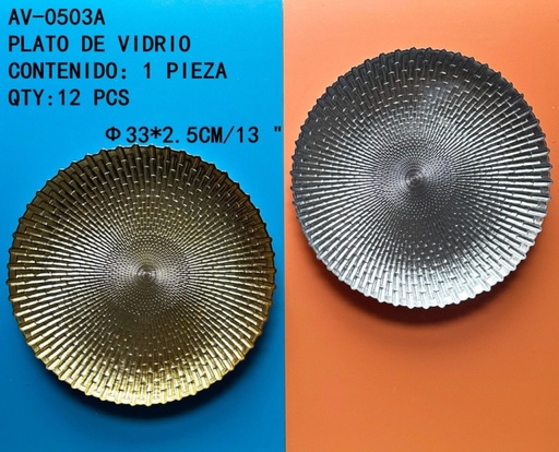 [AV-0503A[12PZS/CAJA]] [AV-0503A]PLATO DE VIDRIO 