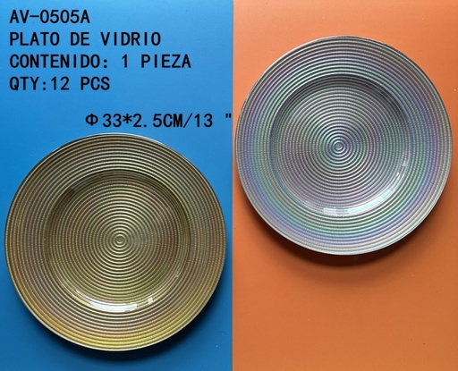 [AV-0505A[12PZS/CAJA]] [AV-0505A]PLATO DE VIDRIO 