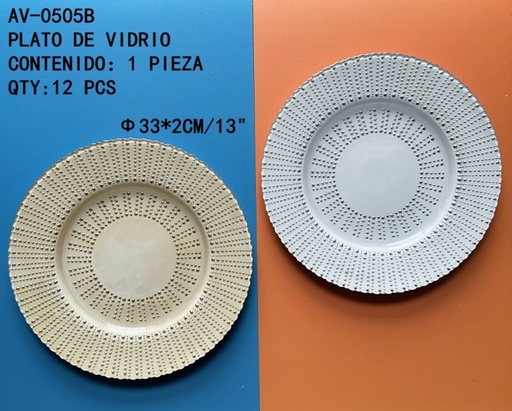 [AV-0505B[12PZS/CAJA]] [AV-0505B]PLATO DE VIDRIO 