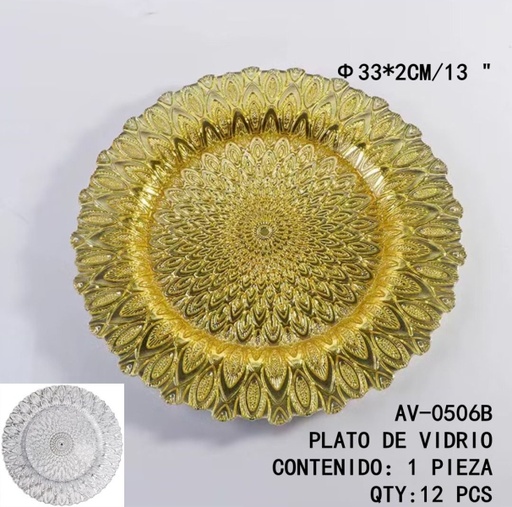 [AV-0506B[12PZS/CAJA]] [AV-0506B]PLATO DE VIDRIO 