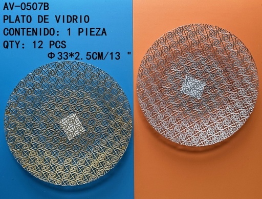 [AV-0507B[12PZS/CAJA]] [AV-0507B]PLATO DE VIDRIO 