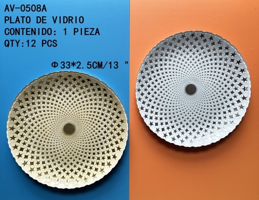 [AV-0508A[12PZS/CAJA]] [AV-0508A]PLATO DE VIDRIO 