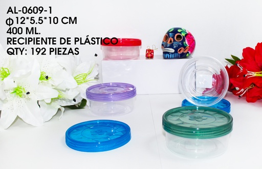 [AL-0609-1[192PZS/CAJA]] [AL-0609-1]RECIPIENTE CON TAPA DE PLASTICO 