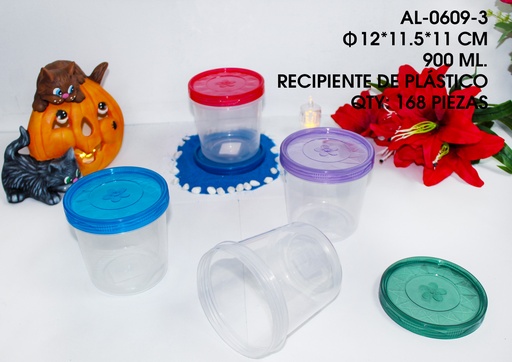 [AL-0609-3[168PZS/CAJA]] [AL-0609-3]RECIPIENTE CON TAPA DE PLASTICO 