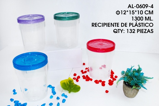 [AL-0609-4[132PZS/CAJA]] [AL-0609-4]RECIPIENTE CON TAPA DE PLASTICO 