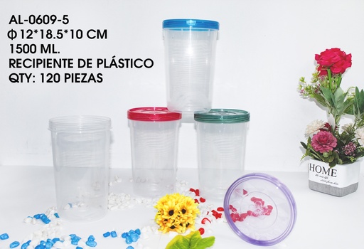 [AL-0609-5[120PZS/CAJA]] [AL-0609-5]RECIPIENTE CON TAPA DE PLASTICO 