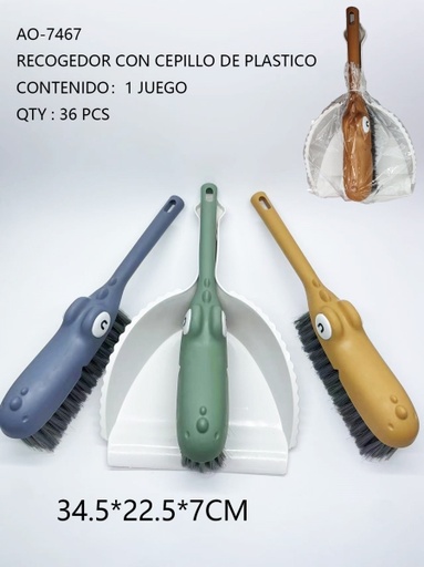 [AO-7467[36PZS/CAJA]] [AO-7467]RECOGEDOR CON CEPILLO DE PLASTICO 