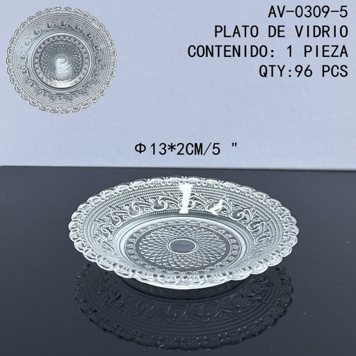 [AV-0309-5[96PZS/CAJA]] [AV-0309-5]PLATO DE VIDRIO 
