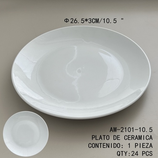 [AW-2101-10.5[24PZS/CAJA]] [AW-2101-10.5]PLATO DE CERAMICA 