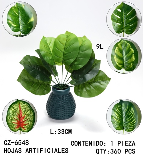 [CZ-6548[360PZS/CAJA]] [CZ-6548]HOJAS ARTIFICIALES 