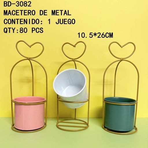 [BD-3082[80PZS/CAJA]] [BD-3082]MACETERO DE METAL 