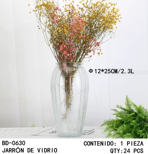 [BD-0630[24PZS/CAJA]] [BD-0630]JARRÓN DE VIDRIO 