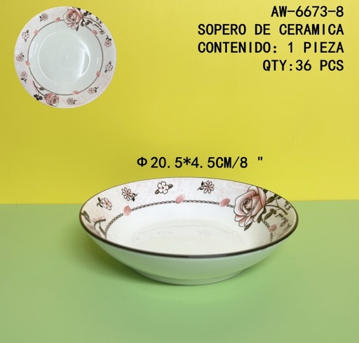 [AW-6673-8[36PZS/CAJA]] [AW-6673-8]SOPERO DE CERAMICA 