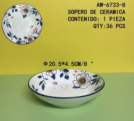 [AW-6733-8[36PZS/CAJA]] [AW-6733-8]SOPERO DE CERAMICA 