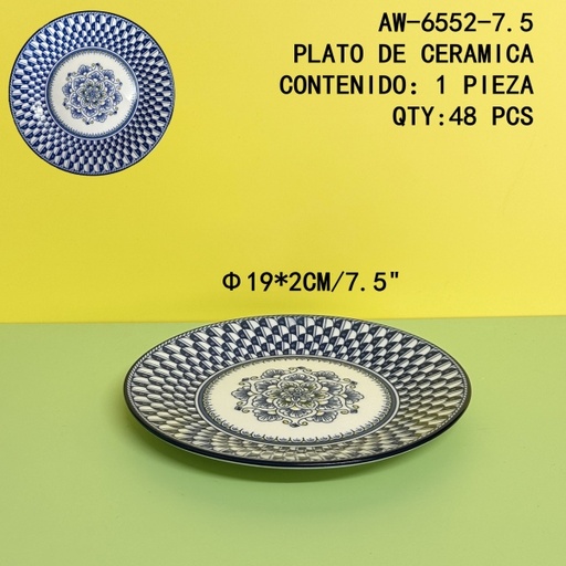 [AW-6552-7.5[48PZS/CAJA]] [AW-6552-7.5]PLATO DE CERAMICA 