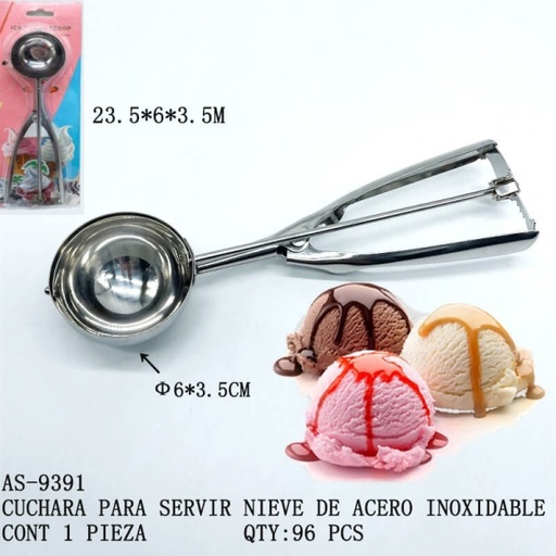 [AS-9391[96PZS/CAJA]] [AS-9391] CUCHARA PARA SERVIR NIEVE DE ACERO INOXIDABLE 