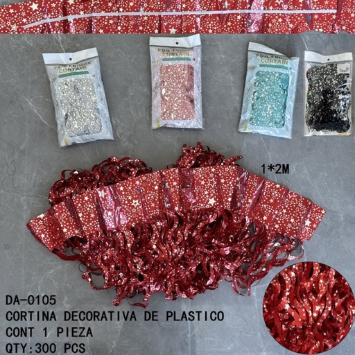 [DA-0105[300PZS/CAJA]] [DA-0105]CORTINA DECORATIVA DE PLASTICO 