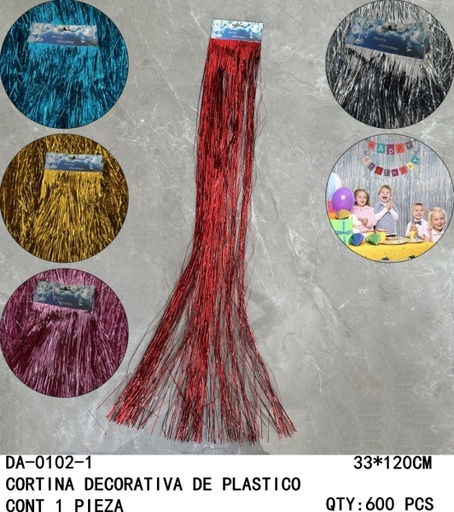 [DA-0102-1[600PZS/CAJA]] [DA-0102-1]CORTINA DECORATIVA DE PLASTICO 