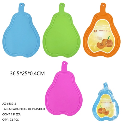 [AZ-6632-2[72PZS/CAJA]] [AZ-6632-2]TABLA PARA PICAR DE PLASTICO 