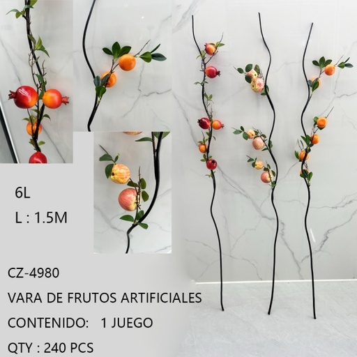 [CZ-4980[240PZS/CAJA]] [CZ-4980]VARA DE FRUTOS ARTIFICIALES 