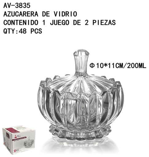 [AV-3835[48PZS/CAJA]] [AV-3835]AZUCARERA DE VIDRIO 