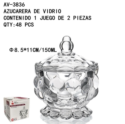 [AV-3836[48PZS/CAJA]] [AV-3836]AZUCARERA DE VIDRIO 