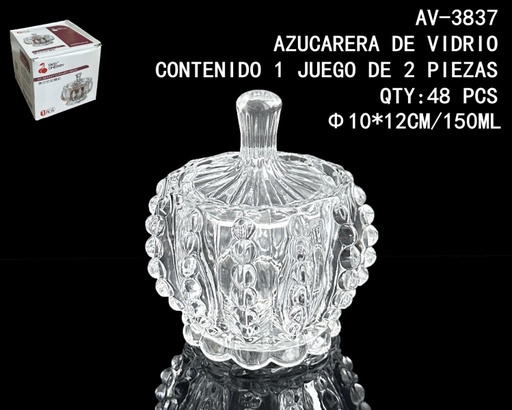 [AV-3837[48PZS/CAJA]] [AV-3837]AZUCARERA DE VIDRIO 