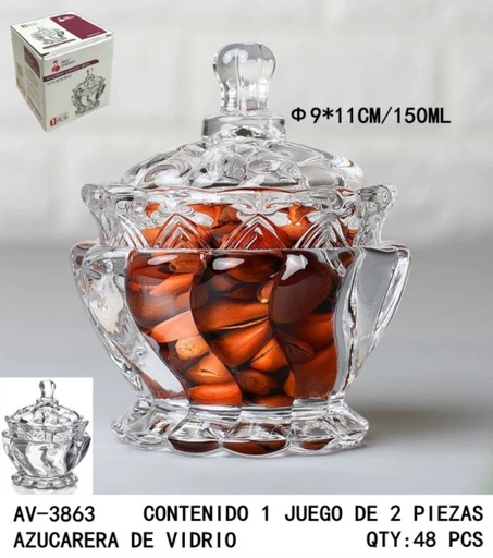 [AV-3863[48PZS/CAJA]] [AV-3863]AZUCARERA DE VIDRIO 
