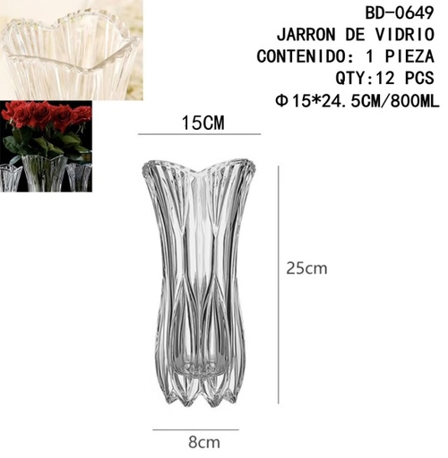 [BD-0649[12PZS/CAJA]] [BD-0649]JARRON DE VIDRIO 
