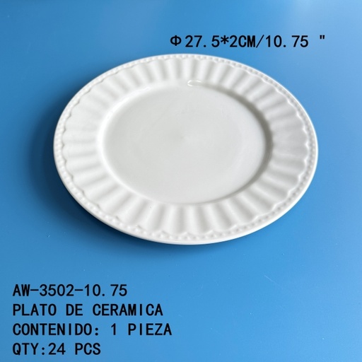 [AW-3502-10.75[24PZS/CAJA]] [AW-3502-10.75]PLATO DE CERAMICA 