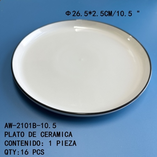 [AW-2101B-10.5[16PZS/CAJA]] [AW-2101B-10.5]PLATO DE CERAMICA 