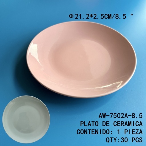 [AW-7502A-8.5[30PZS/CAJA]] [AW-7502A-8.5]PLATO DE CERAMICA 