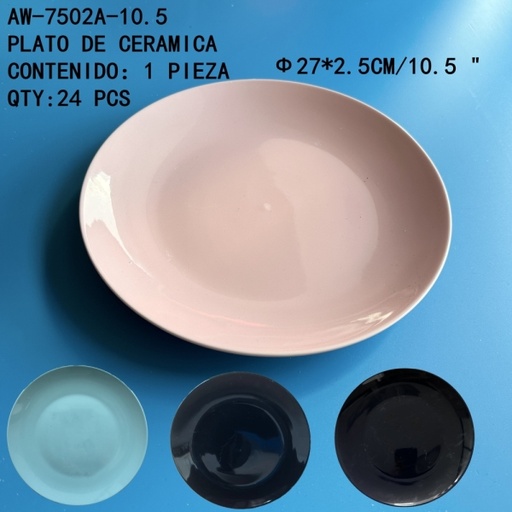 [AW-7502A-10.5[24PZS/CAJA]] [AW-7502A-10.5]PLATO DE CERAMICA 