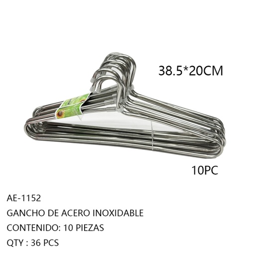 [AE-1152[36PZS/CAJA]] [AE-1152]GANCHO DE ACERO INOXIDABLE 
