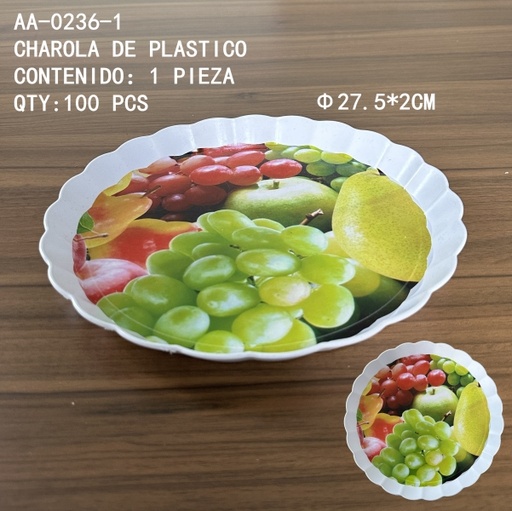 [AA-0236-1[100PZS/CAJA]] [AA-0236-1] CHAROLA DE PLASTICO 