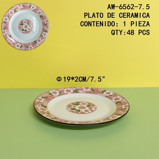 [AW-6562-7.5[48PZS/CAJA]] [AW-6562-7.5]PLATO DE CERAMICA  