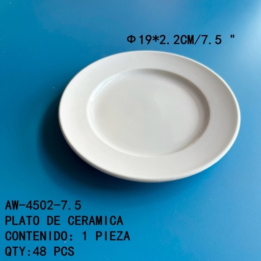 [AW-4502-7.5[48PZS/CAJA]] [AW-4502-7.5]PLATO DE CERAMICA 