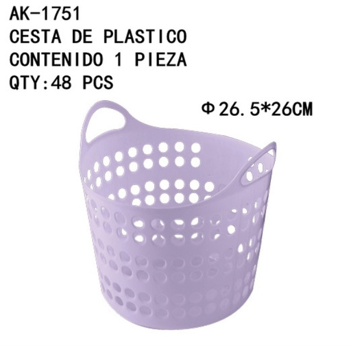 [AK-1751[48PZS/CAJA]] [AK-1751]CESTA DE PLASTICO 