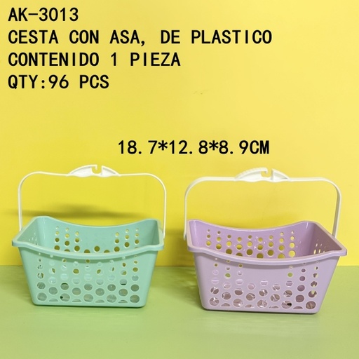 [AK-3013[96PZS/CAJA]] [AK-3013]CESTA CON ASA, DE PLASTICO 