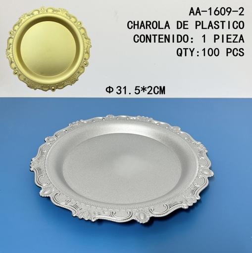 [AA-1609-2[100PZS/CAJA]] [AA-1609-2]CHAROLA DE PLASTICO 