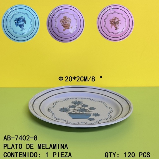 [AB-7402-8[120PZS/CAJA]] [AB-7402-8]PLATO DE MELAMINA 