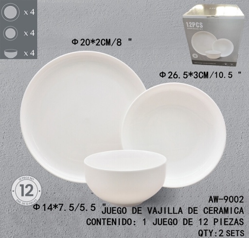 [AW-9002[2PZS/CAJA]] [AW-9002]JUEGO DE VAJILLA DE CERAMICA 