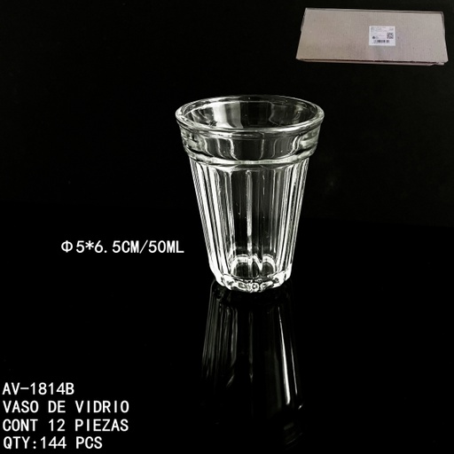[AV-1814B[144PZS/CAJA]] [AV-1814B]VASO DE VIDRIO 